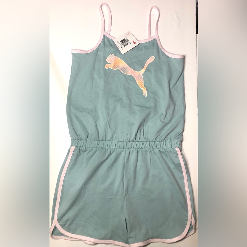 Girls Puma Romper Sleeveless Athletic Youth Sports Training Active Wear Shorts